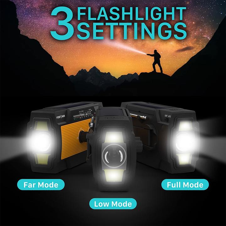 Image du produit FosPower Radio d'urgence à manivelle (AM, FM)