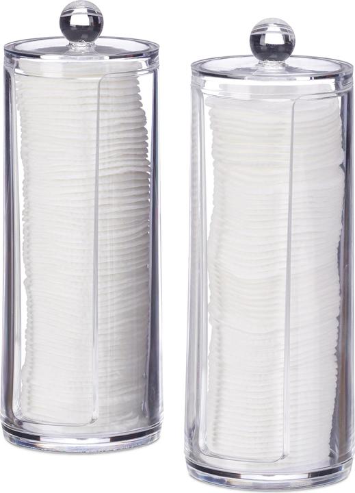 Actual product image Relaxdays Cotton Pad Container Set of 2, Lidded Dispenser