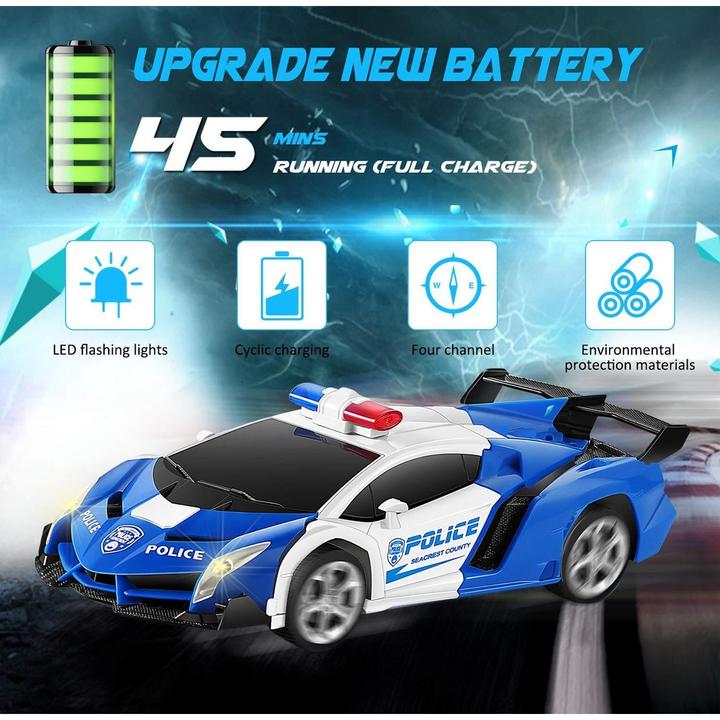 Immagine prodotto Cbx Auto della polizia RC 2 in 1 Auto e robot