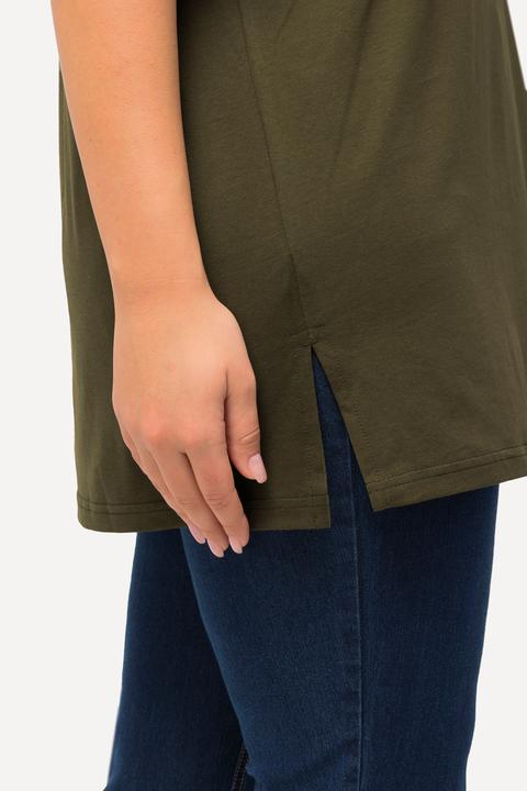 Actual product image Ulla Popken Basic Round Neck Short Sleeve Relaxed Fit Tee (62)