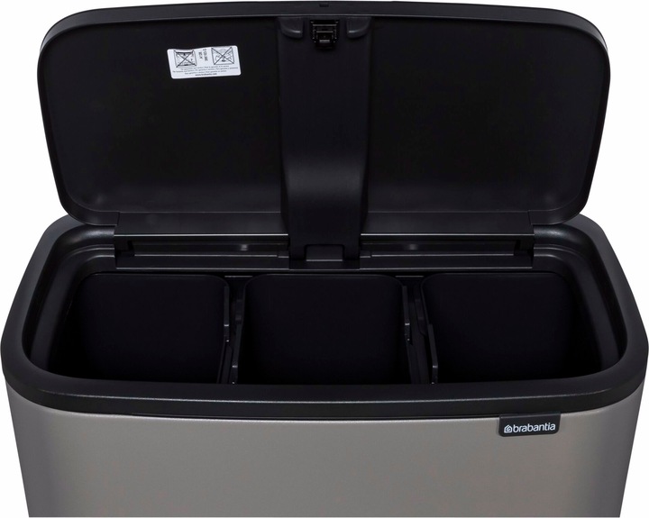 Actual product image Brabantia Trash can Bo Touch Bin Mineral Concrete Grey, 3 x 11 L (33 l)
