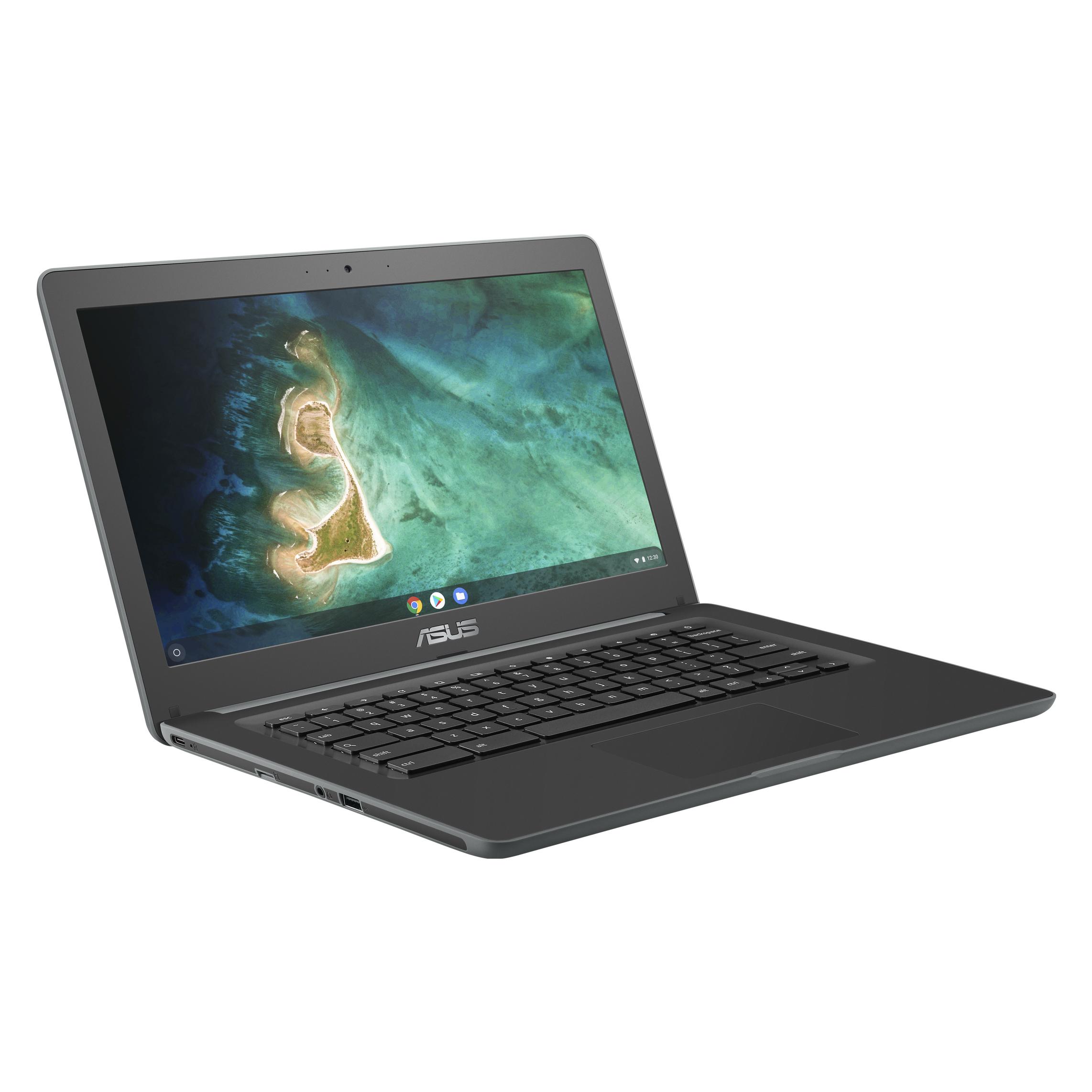 ASUS Chromebook C403NA-FQ0045 (14", 4 GB, DE, Intel Celeron N3350), Notebook, Grau