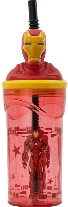 Actual product image Becher mit Strohhalm The Avengers Iron Man Rot 3D