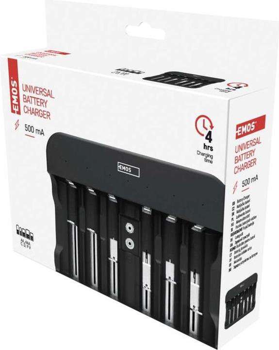 Produktbild Emos Akku-Ladegerät BCN-60U (1 Stk., C, D, AA, AAA, Ladegerät inkl. Akku)