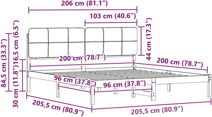Image du produit vidaXL Bettrahmen (200 x 200 cm)
