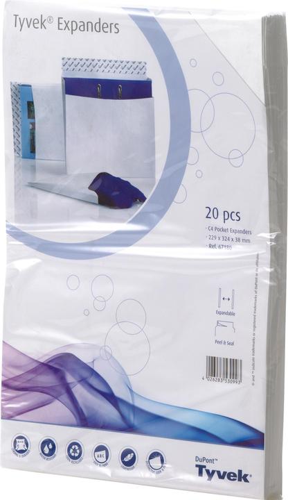 Produktbild Tyvek Faltentasche Format des Umschlages: DIN C4 Masse: 229 x 324 x 38 mm (B x H x T) (20 x)