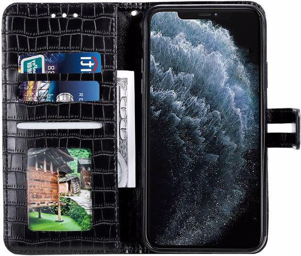 Produktbild MU Style Leder Bookcover Hülle mit Krokodilmuster (Apple iPhone 13 Pro)