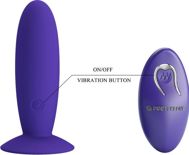 Actual product image Pretty Love Youth Plug Anal Vibrator With Remote Control Purple (3.30 cm)