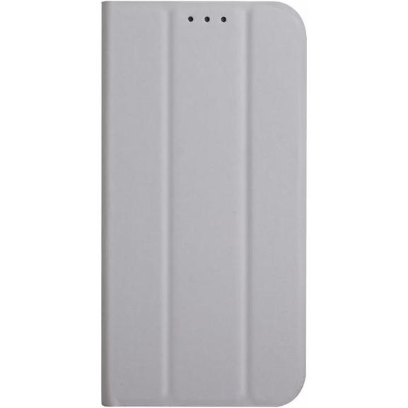 MU Classic Dreifach faltbare Leder Bookcover Hülle (Apple iPhone 13 Pro), Smartphone Hülle, Grau
