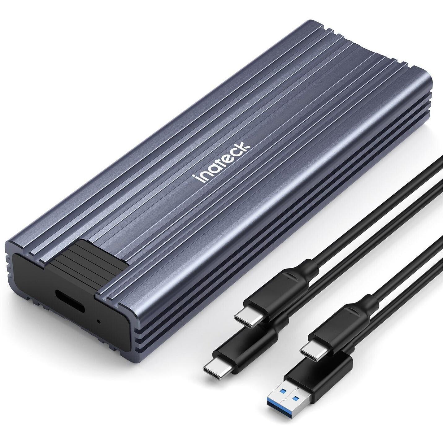 Inateck Festplattengehäuse NVMe M.2 USB 3.2 Kühlkissen B+M, Case per hard disk