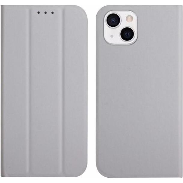 Thumbnail - MU Classic Dreifach faltbare Leder Bookcover Hülle (Apple iPhone 13 mini), Smartphone Hülle, Grau