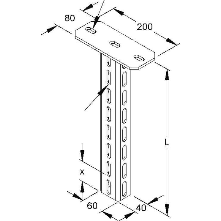 Thumbnail - Niedax NIE HU6040/2000 HÃ¤ngestiel U-Profil 60x40x2000mm feuerverz.DIN EN ISO 1461, Elektronikzubehör + Gehäuse