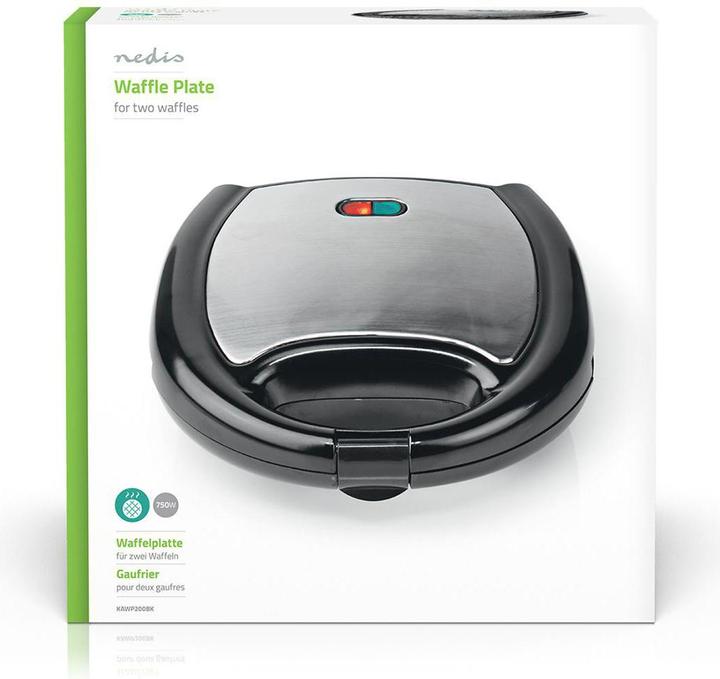 Actual product image Nedis Waffle Maker Belgium Waffles 22 x 12 cm 750 W Automatic Temperature Control Aluminium/Art