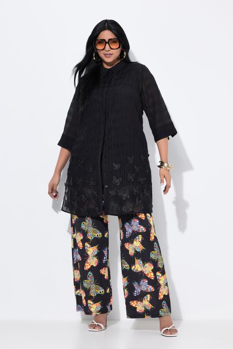 Produktbild Ulla Popken Longbluse, Schmetterlings-Applikation, Hemdkragen, Langarm (42, 44)
