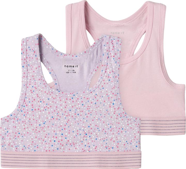 Name it Nkfshort Top 2p Pastel Lilac Dot Noos (Confezione da 2)