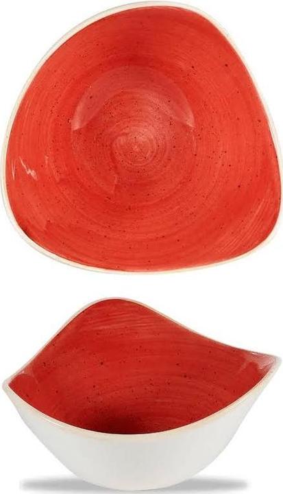 Actual product image Churchill Stonecast Berry Red Triangle Bowl 15.3cm (1 x, 15.30 cm)