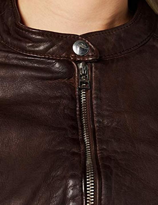 Actual product image Goosecraft Leather Biker Blazer with Shoulder Padding and Front Zipper (M)