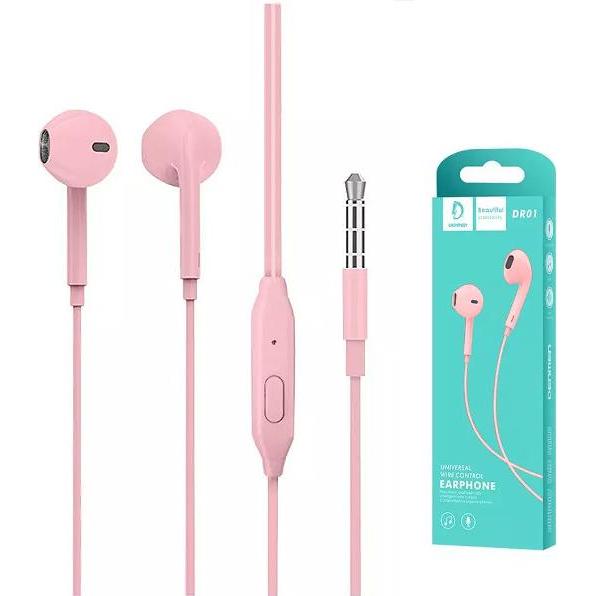 Vega Denmen Universal Jack 3,5 Zoll Rosa In-Ear-Kopfhörer Dr01 (Cablato), Cuffie, Rosa