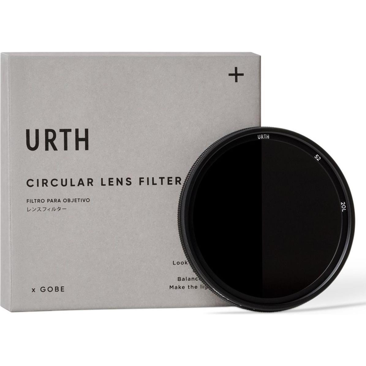 Urth Filtro obiettivo ND8 128 (3 7 stop) variabile da 52 mm (Plus+) (52 mm, Filtri grigi), Filtro fotografico, Nero