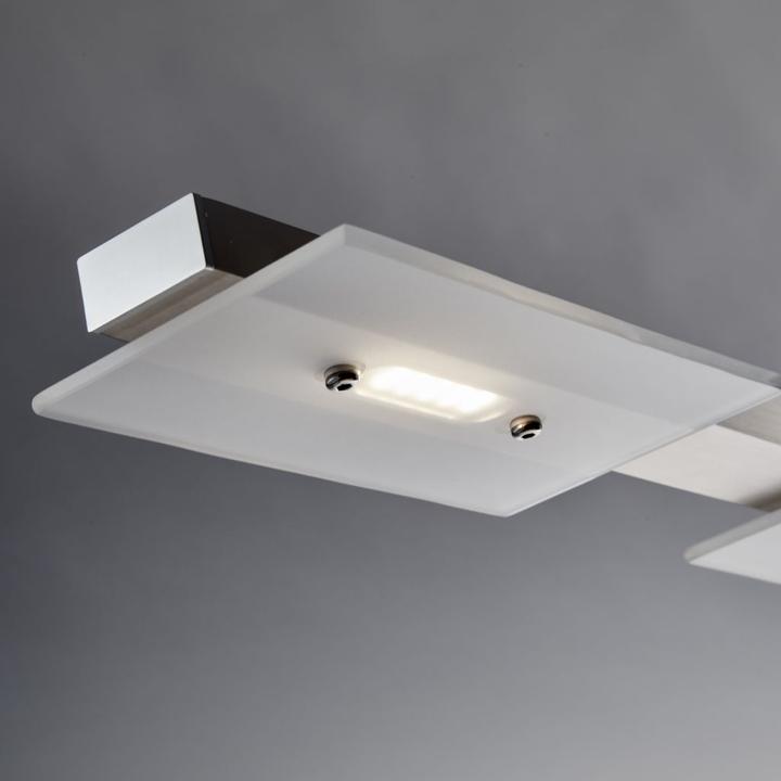 Image du produit B.K.Licht Suspension LED, nickel mat, 4xPlaque LED/4,5W (1600 lm)