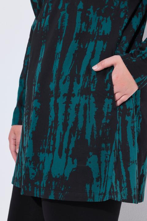 Produktbild Ulla Popken Longshirt, Farbverlauf, A-Linie, V-Ausschnitt, Langarm (68)