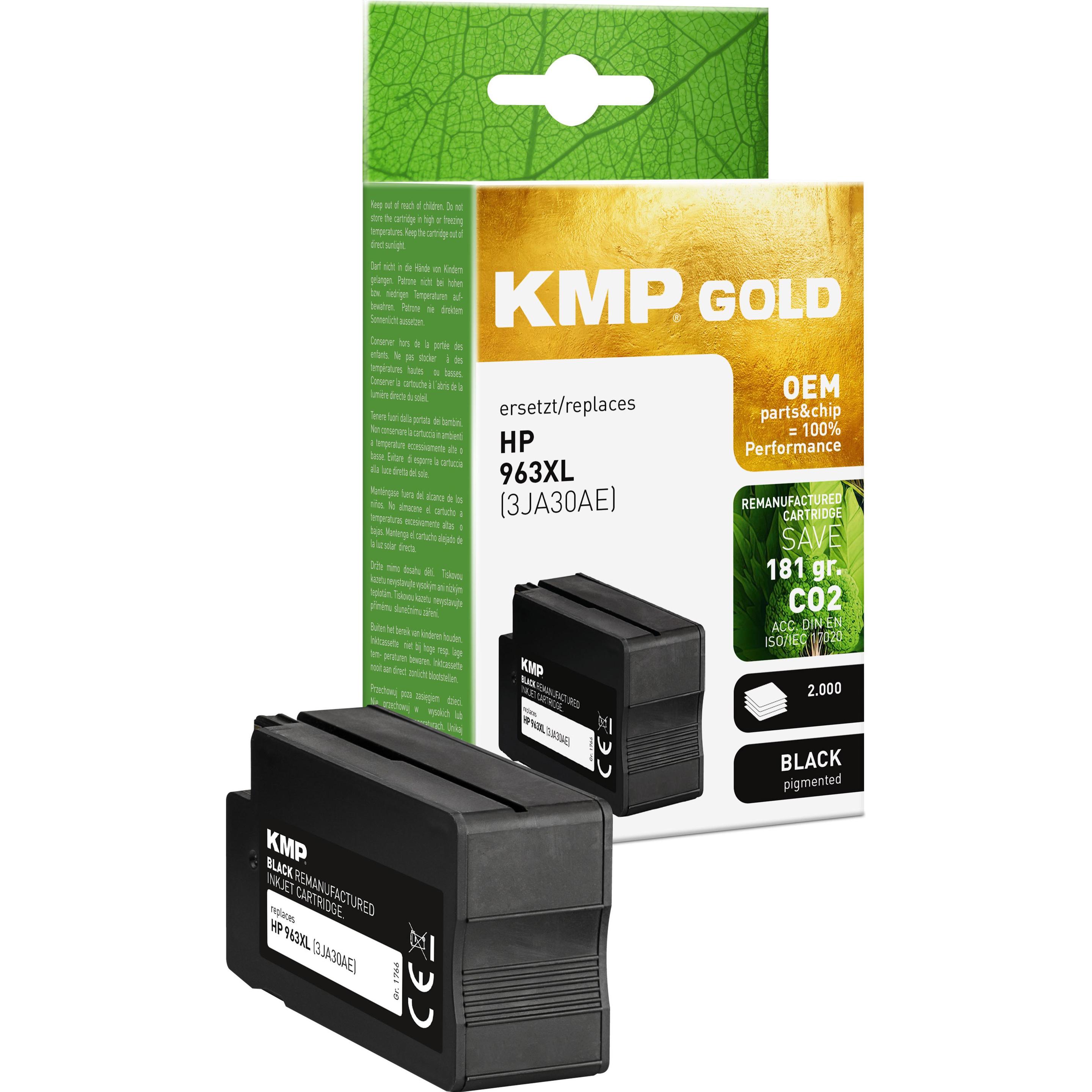 KMP, Druckerpatrone, Tintenpatrone schwarz kompatibel mit HP 3JA30AE 963 XL