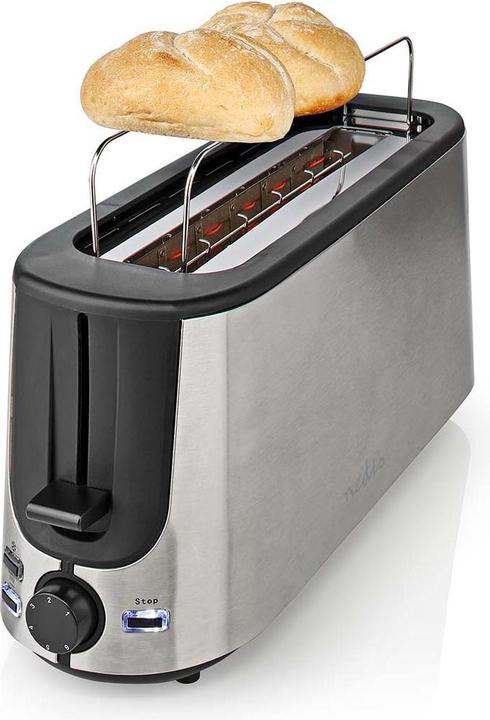 Image du produit Nedis Grille-pain Acier inoxydable Série 1 Fentes Niveaux de brunissage : 6 Fonction décongélation