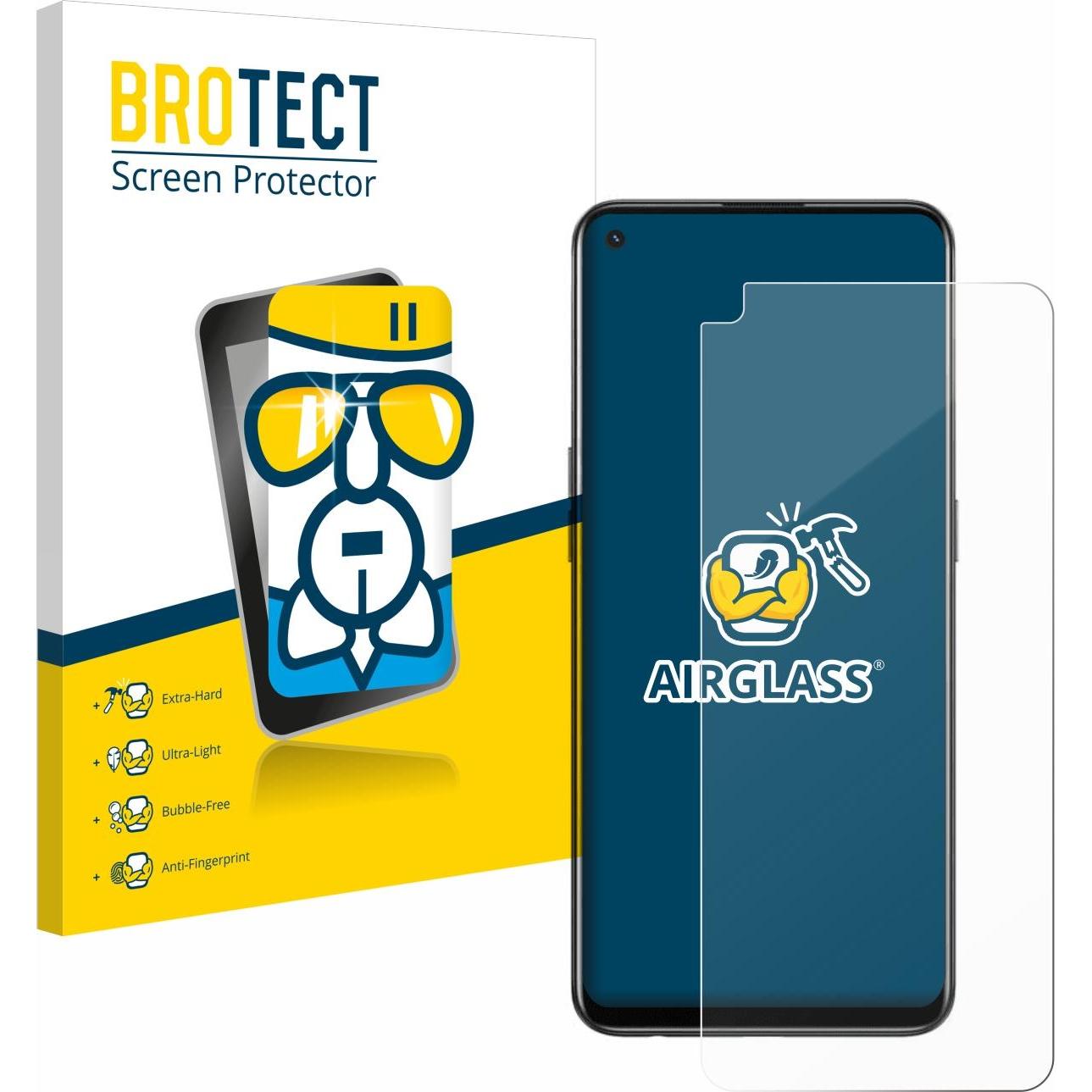 BROTECT AirGlass Panzerglasfolie (1 Stück, Oppo Reno 5 Lite), Smartphone Schutzfolie, Transparent
