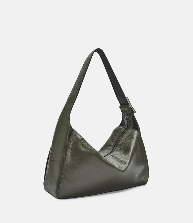 Actual product image Liebeskind Berlin Hobo M Lou Cracked Leather Forest