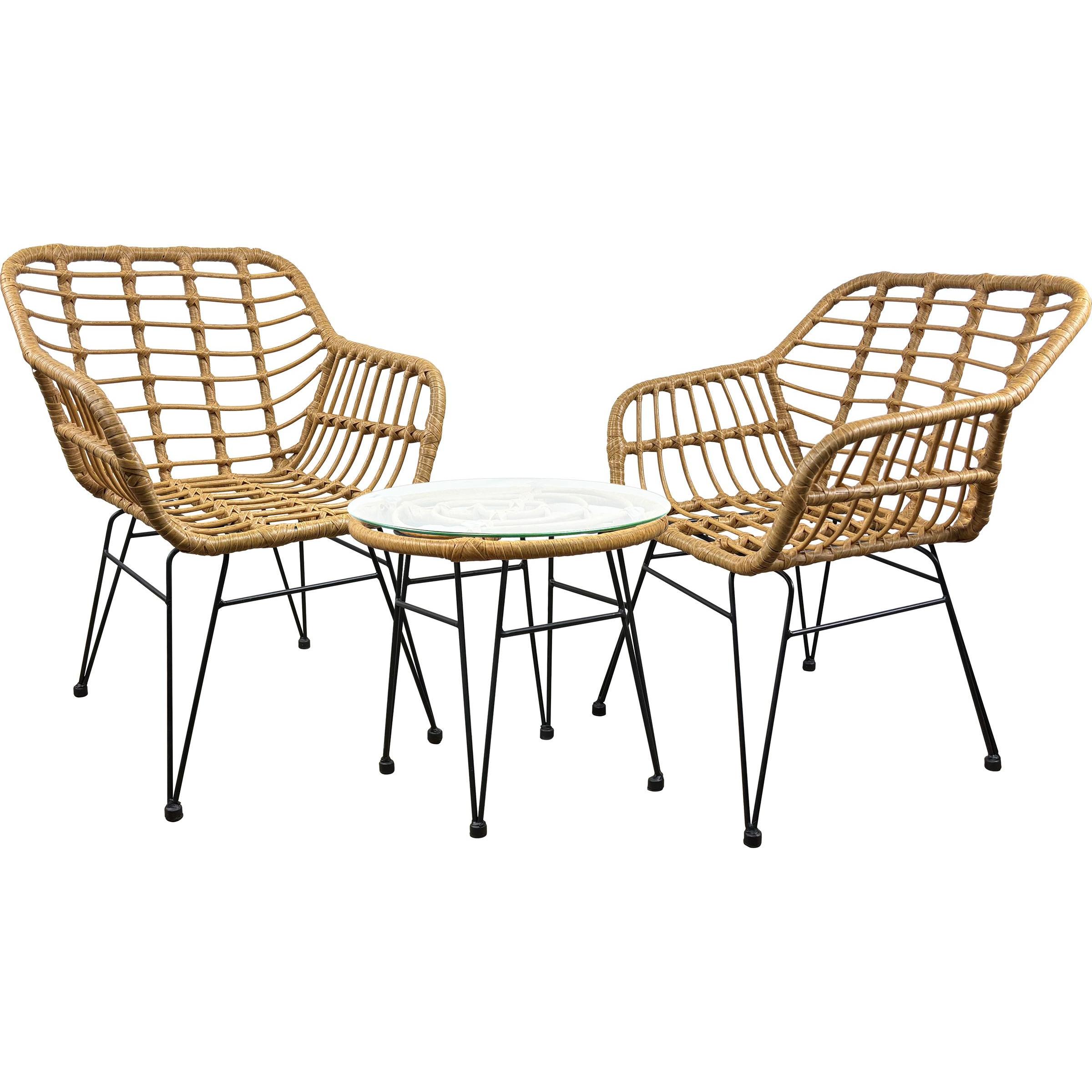 Thumbnail - VCM, Gartentisch + Balkontisch, 5-tlg. Bistroset Lounge Balkonset Rattan (57 cm)
