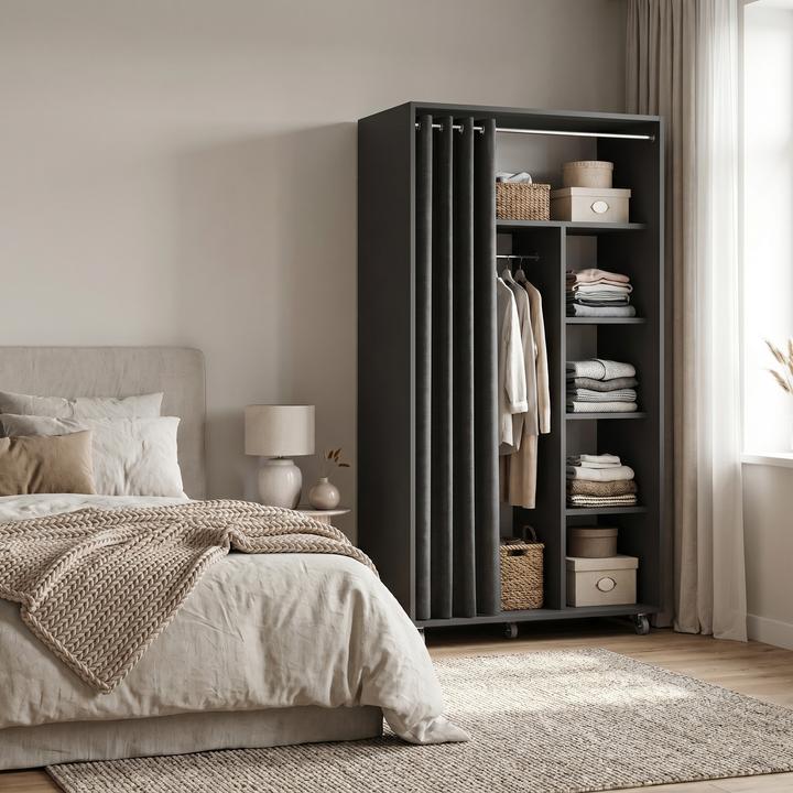 Produktbild VCM Kleiderschrank auf Rollen 100 cm Ostila (101 x 51 x 175 cm)