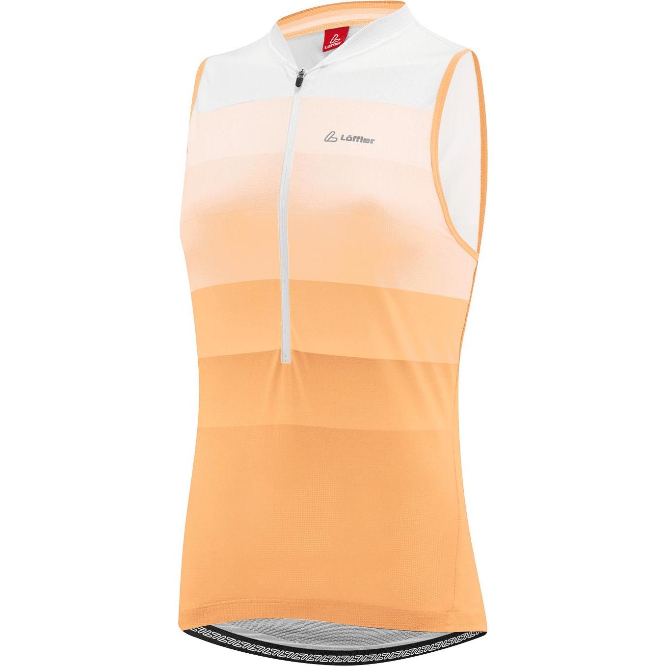 Löffler, Damen, Velotrikot, Women's Bike Sleevless Jersey Halfzip Rainbow (36), Orange, 36