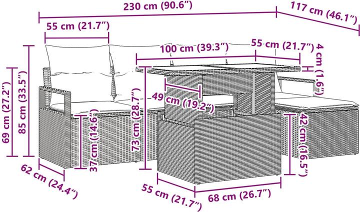 Produktbild vidaXL Modulares Sofa