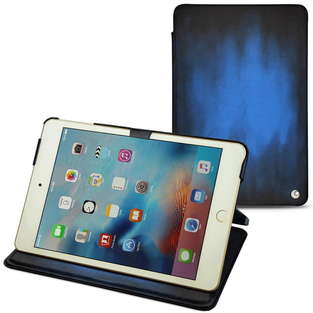 Noreve Lederschutzhülle horizontal (IPad Mini 4), Tablet Hülle, Blau