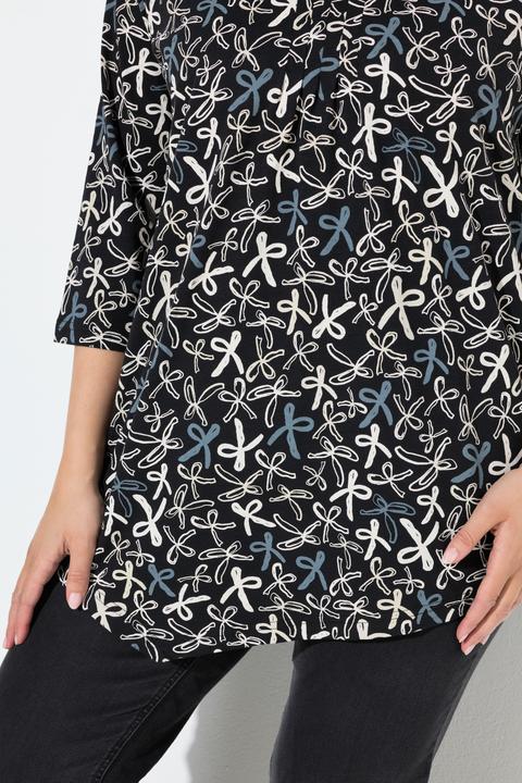 Image du produit Ulla Popken T-shirt, plis fantaisie, ligne en A, col en V, manches 3/4 (42, 44)