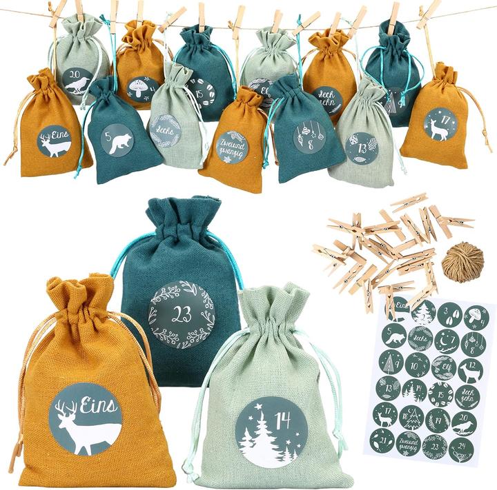 Immagine prodotto Papierdrachen Adventskalender Stoffsäckchen zum Befüllen