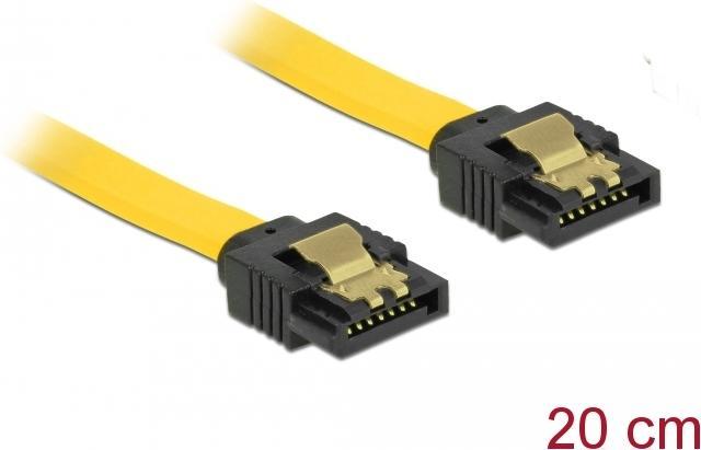 Image du produit Delock Câble SATA-3 : 20cm, clip métallique, jaune (20 cm, SATA III)