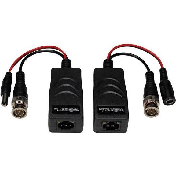 Velleman TVI VIDEO- UND STROMBALUN MIT 8P8C-ANSCHLUSS (RJ45) UND BNC-/STROMKABEL - PAAR, Netzwerkkamera Zubehör