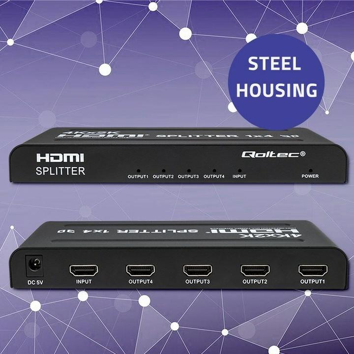 Produktbild Qoltec 51798 Aktiver HDMI-Splitter 4 x HDMI 4K x 2K | 3 4 Gbit/s