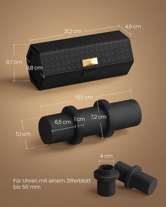 Produktbild Songmics Uhren Aufbewahrung Box für 3 Uhren Hexagon