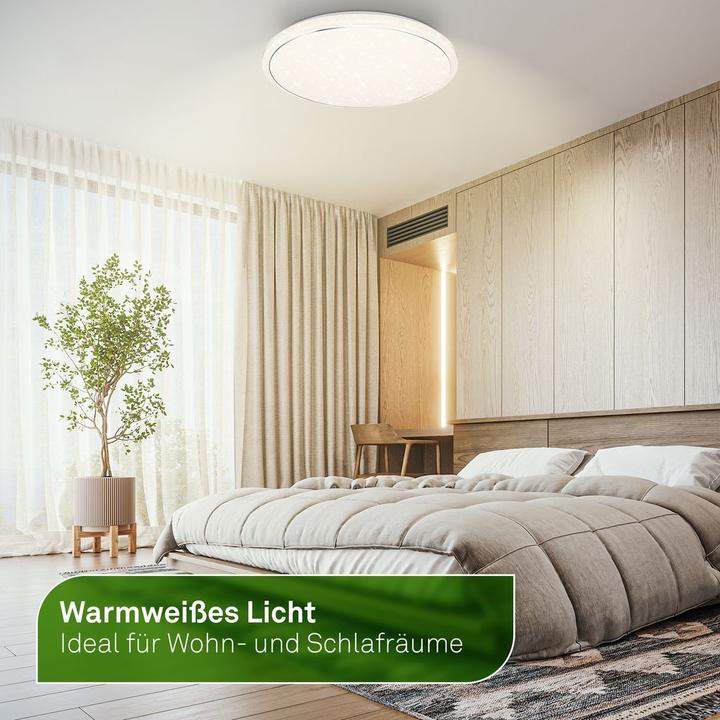 Produktbild Briloner Ultraeffiziente CCT LED Deckenleuchte mit Sternendekor, Weiss (4450 lm)