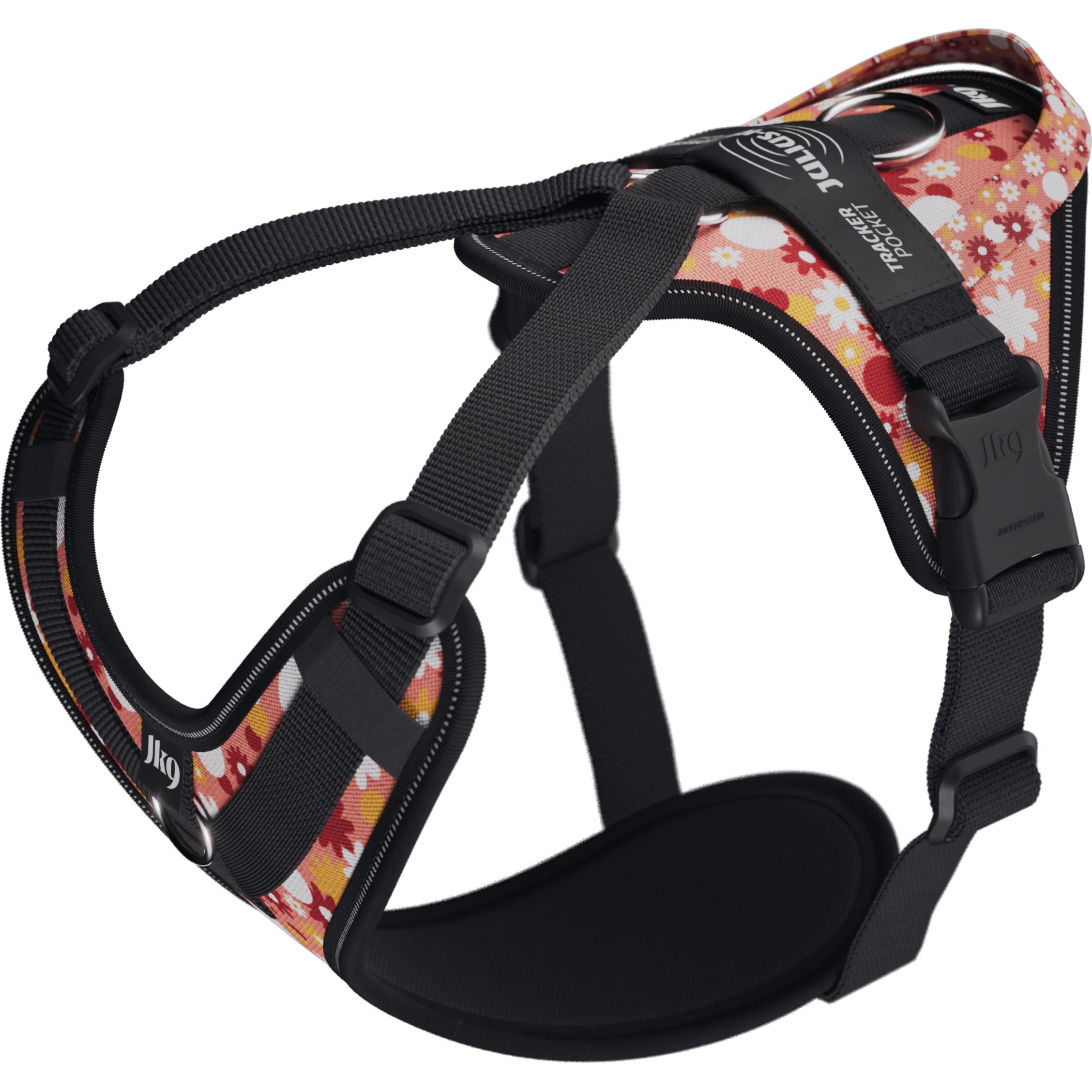 Meilleurs prix pour Julius-K9 K9 Longwalk light sele w/handle+trackerpocket,Pink flower,M (M, Chien, Général), Collier + laisse