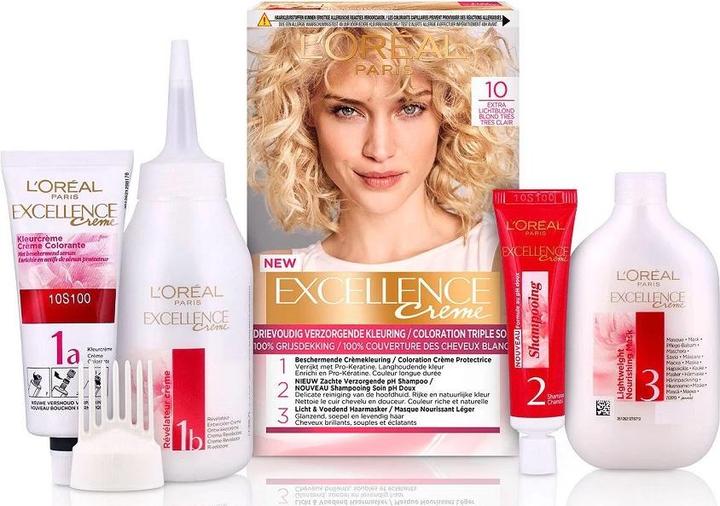 Productafbeelding L'Oréal Paris Excellence haarkleuring 10 Extra Licht Blond 192ml (Extra licht blond)