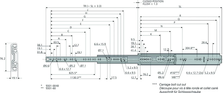 Actual product image Accuride Full extension ball bearing slides (heavy duty) 9301