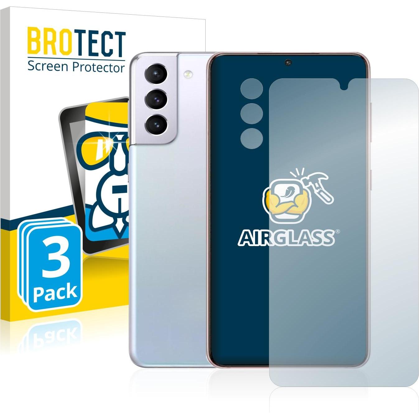 Thumbnail - BROTECT AirGlass Panzerglasfolie (3 Stück, Samsung Galaxy S21 5G), Smartphone Schutzfolie, Transparent