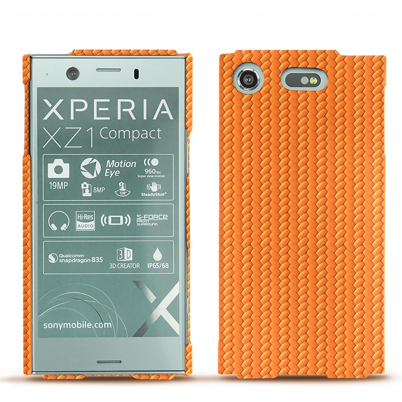 Noreve Lederschutzhülle (Sony Xperia XZ1 Compact), Smartphone Hülle, Orange
