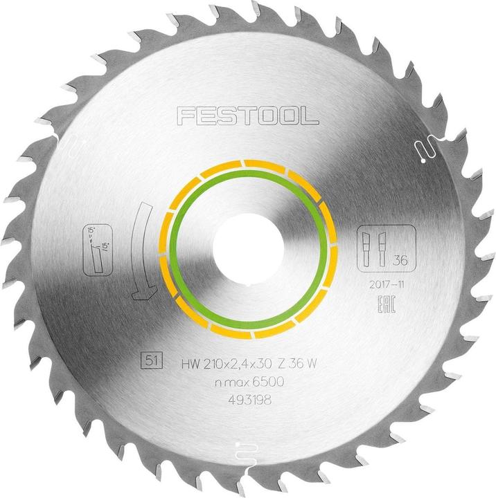 Actual product image Festool Circular saw blade HW 210x2,4x30 W36