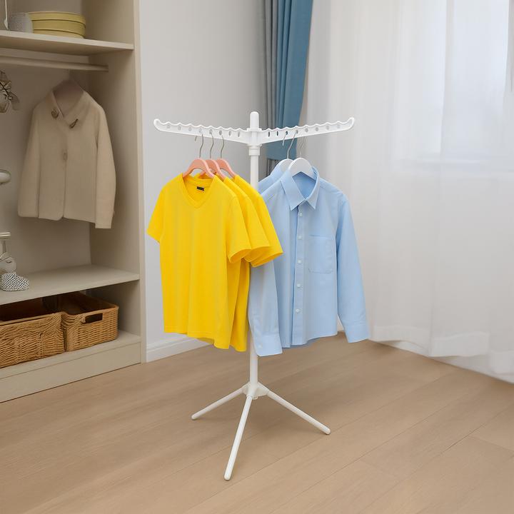 Produktbild Relaxdays - Bügelwäscheständer für 27 Kleiderbügel, Weiss, 143 x 56 cm