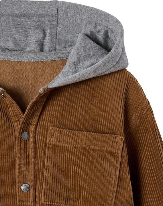 Produktbild Vertbaudet Jungen Cordhemd mit Sweat-Kapuze (98, 104)