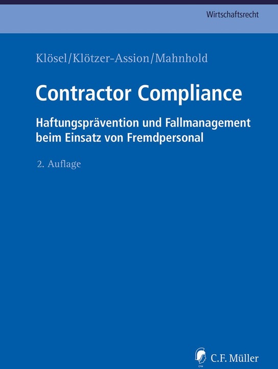 Actual product image Contractor Compliance (German, René Matz, Jannis Kamann, Antje Klötzer-Assion, Thilo Mahnhold, Daniel Klösel, 2023)